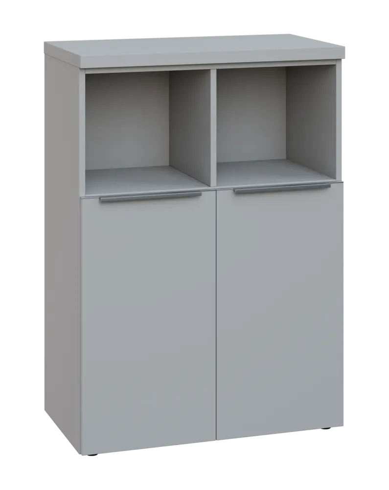 SIN 3 - 8DN2 kancelářská skříň, 2-dveřová/nika, 1120x800x400, šedá